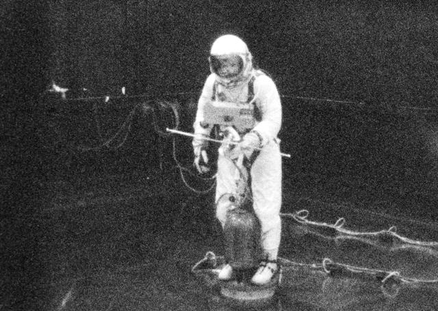 Astronaut Edward White during training for first EVA