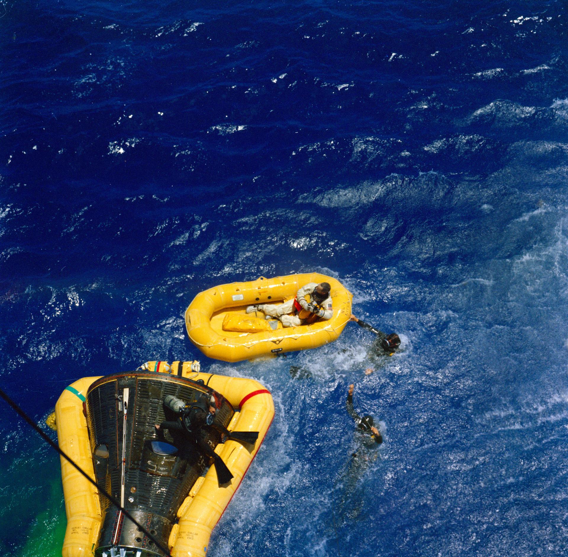 Recovery operations for the Gemini 4 mission