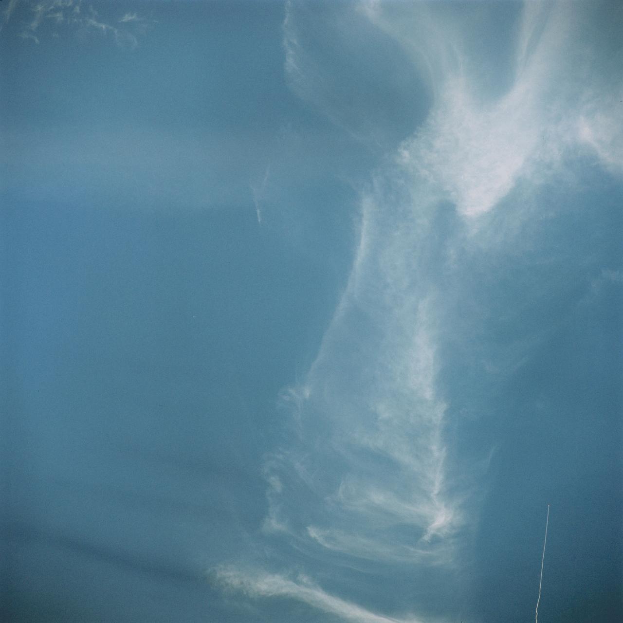 S65-63797 (12 Dec. 1965) --- Polaris, underwater launch, missile and trail, off Florida, as seen from the Gemini-7 spacecraft during its 31st revolution of Earth. Photo credit: NASA