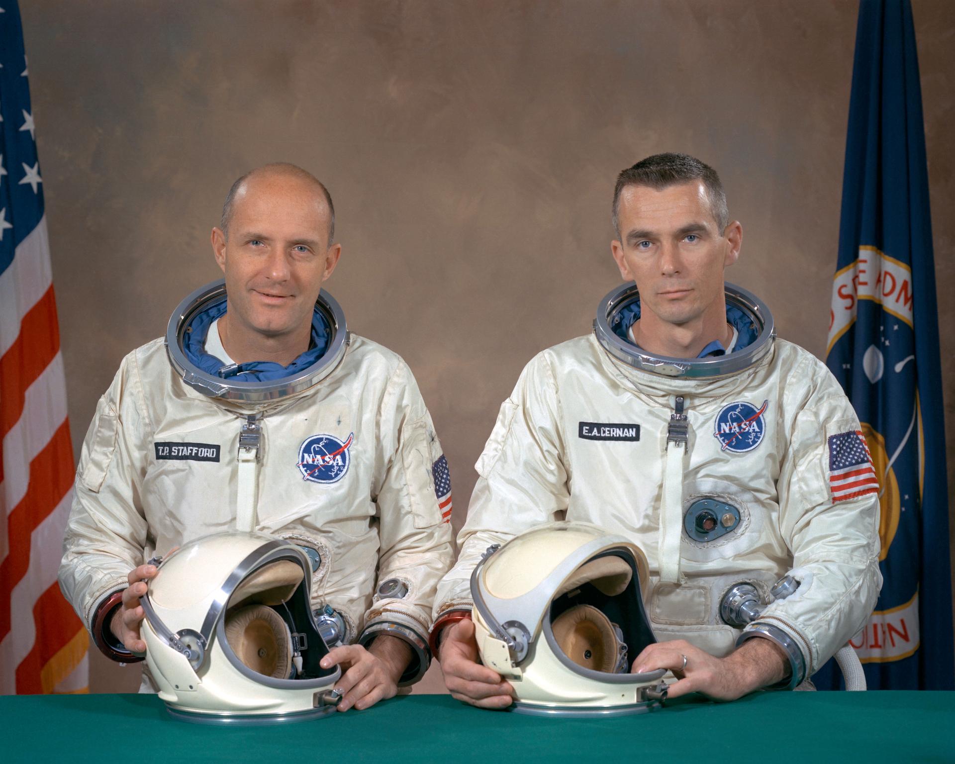 Portrait of the crew for Gemini 9, Tom Stafford and Gene Cernan