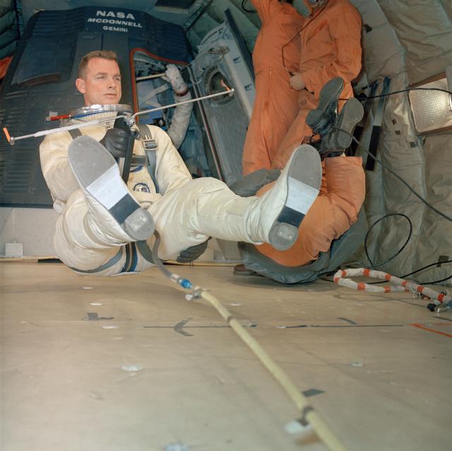NASA image: Scott during EVA traiing onboard C-135 Air Force plane