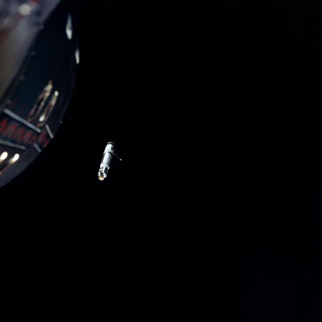 NASA image: Agena Target Docking vehicle seen from Gemini 8 spacecraft