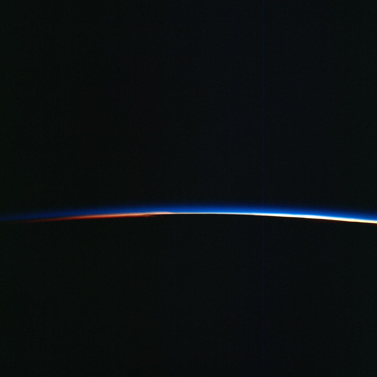 S66-38275 (3-6 June 1966) --- Earth's limb at sunrise as seen from the orbiting Gemini-9 spacecraft during its three-day mission in space. Taken with a modified 70mm Hasselblad camera, using Eastman Kodak, Ektachrome MS (S.O. 217) color film. Photo credit: NASA