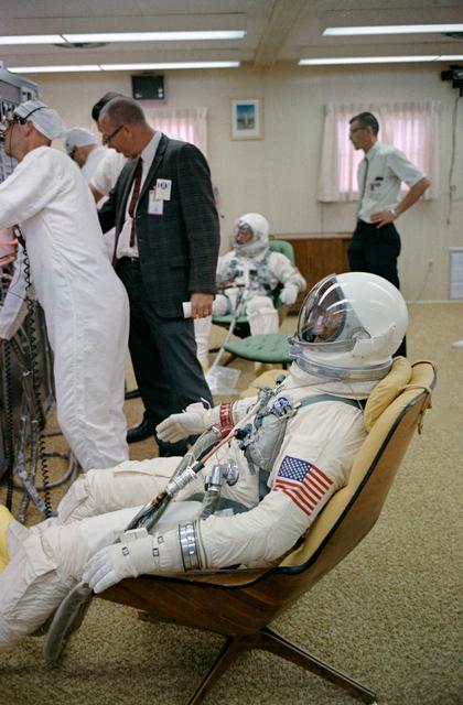 NASA image: GEMINI-TITAN (GT)-10 (SUITING-UP) - ASTRONAUT JOHN W. YOUNG - MISC. - CAPE