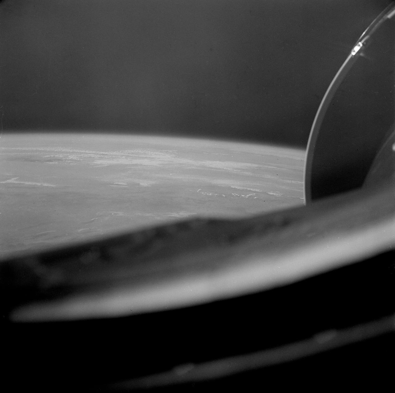 S66-45749 (18 July 1966) --- Straits of Gibraltar, Mediterranean Sea, Spain in background, Algeria and Morocco in foreground as seen from Gemini-10 spacecraft. Photo credit: NASA