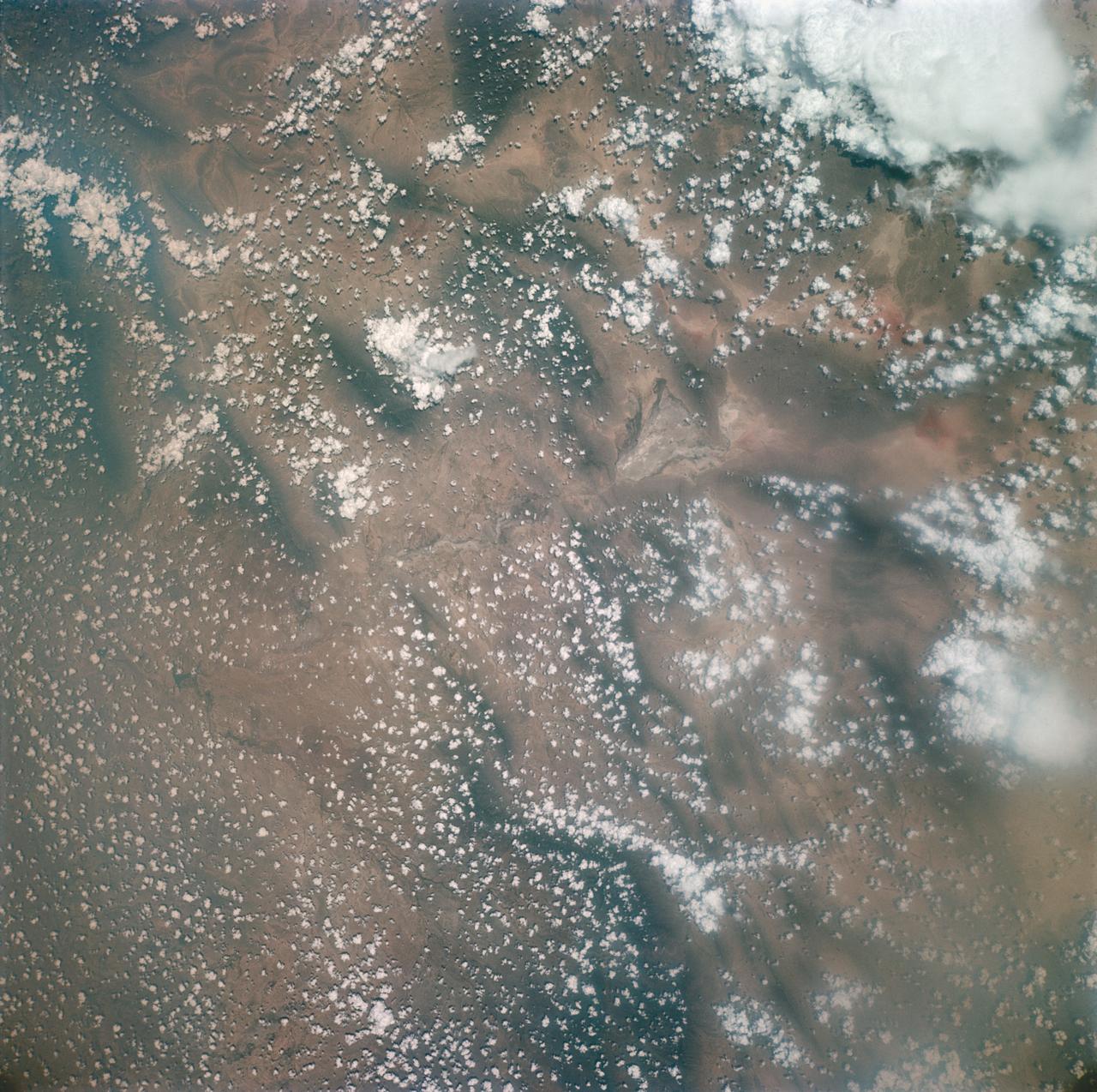 S66-45763 (18-21 July 1966) --- Don Martin Reservoir and Sabinas River Valley area of the States of Coahuila and Nuevo Leon, Mexico, as seen from the Gemini-10 spacecraft. Taken with a J. A. Maurer 70mm camera, using Eastman Kodak, Ektachrome, MS (S.O. 217) color film. Photo credit: NASA