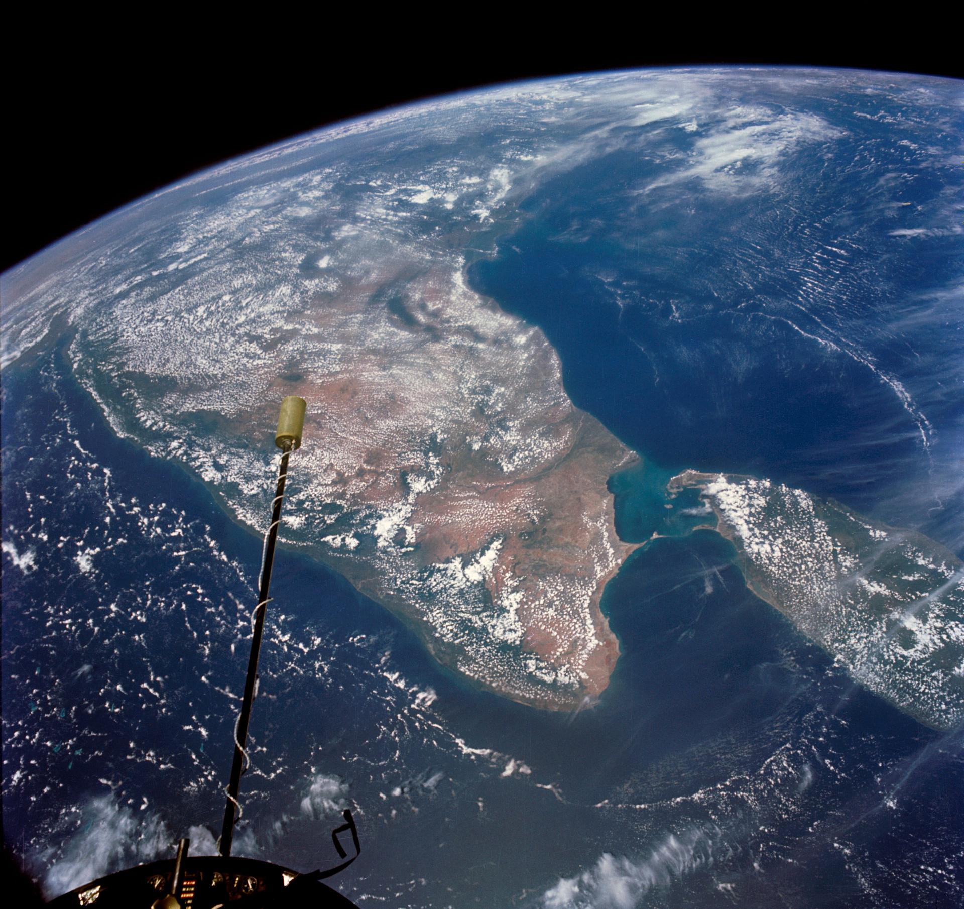 View of India and Sri Lanka from an altitude of 540 nautical miles.
