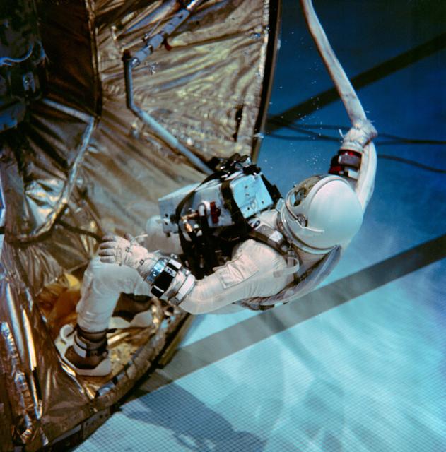NASA image: GEMINI-TITAN (GT)-12 - ASTRONAUT TRAINING - UNDERWATER - FOOT PLATES - MD