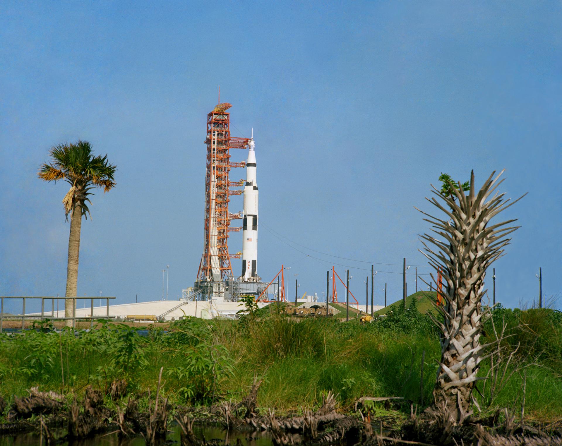 View of the Apollo 10 rocket on the launchpad