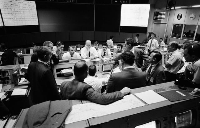 NASA image: View of Mission Control Center during the Apollo 13 emergency return