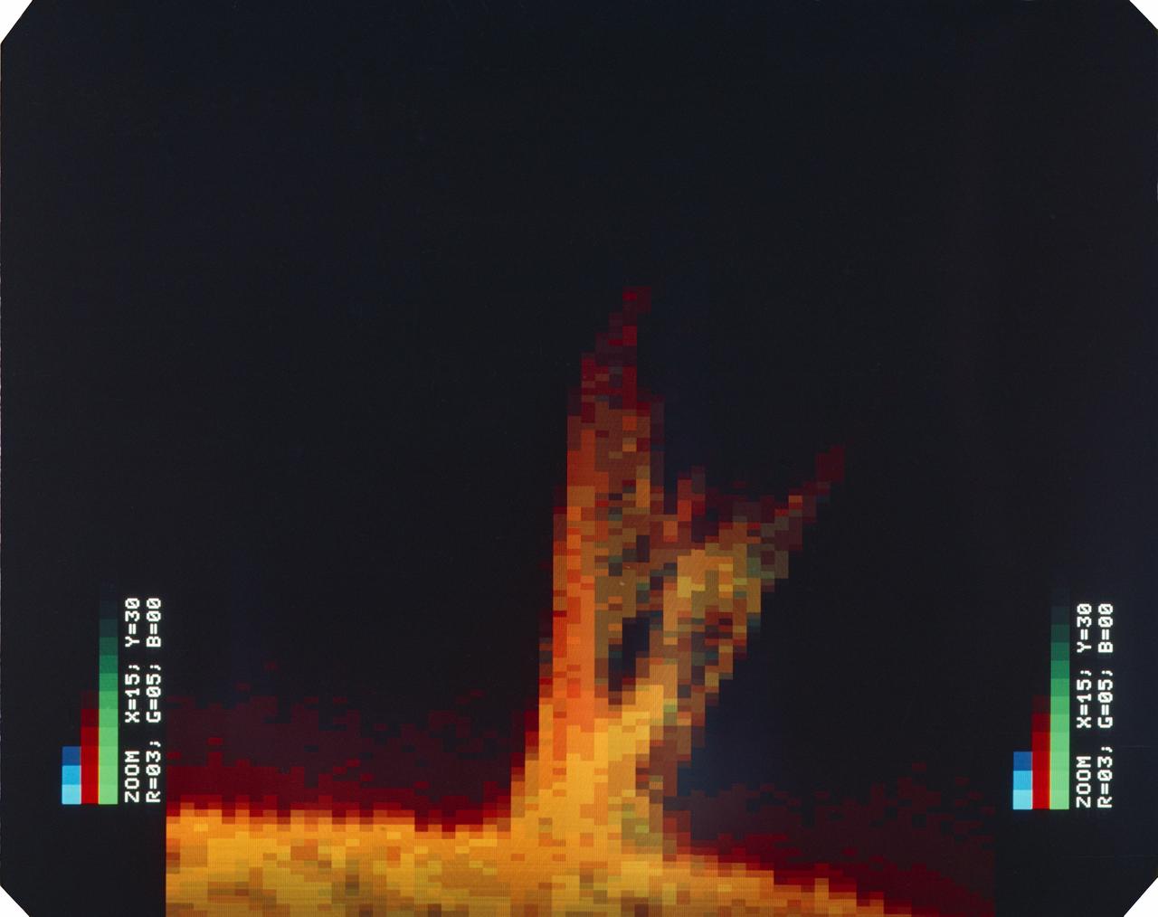 S74-18098 (1974) --- Graphical representation of an ultraviolet photograph depicting a solar flare, using the Skylab 4 Earth Observation Experiment equipment. Photo credit: NASA