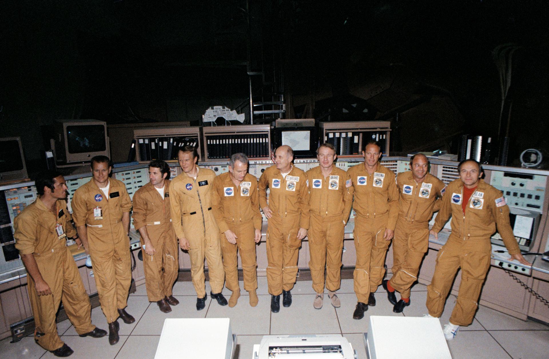 The 10 astronauts that compose the prime, backup, and support crews for the Apollo-Soyuz Test Project