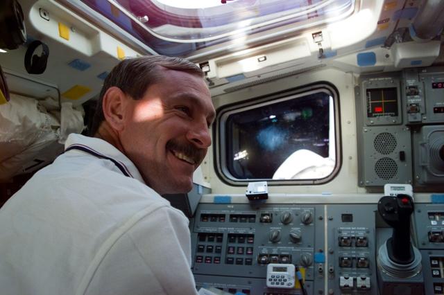 NASA image: Brown at aft controls during PAMS STU deploy