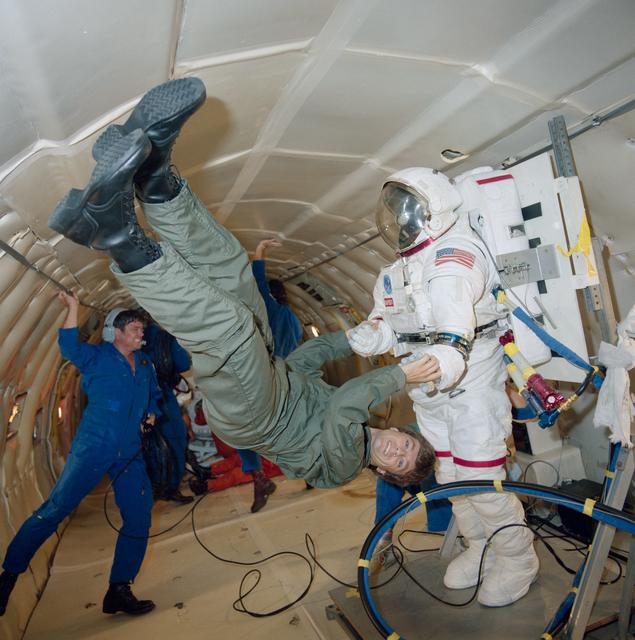 NASA image: View of backup payload specialist Robert Thirsk during Zero-G training