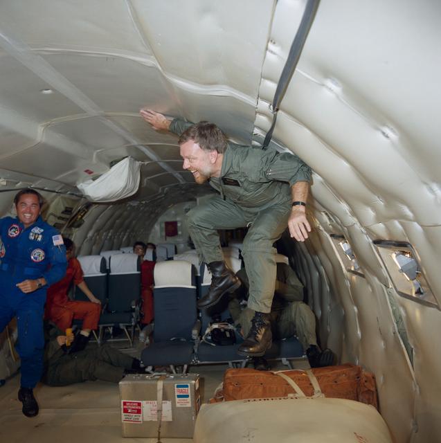 NASA image: View of Payload specialist Paul Scully-Power during Zero-G training