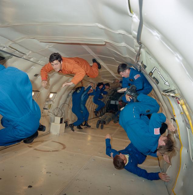View of Zero-G training for astronauts and payload specialists