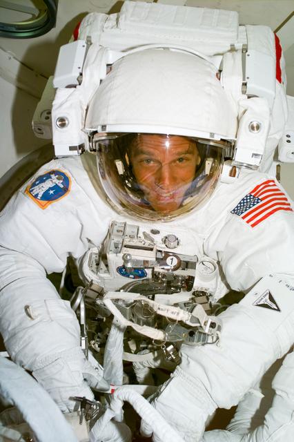 NASA image: Parazynski in his EMU after the EVA