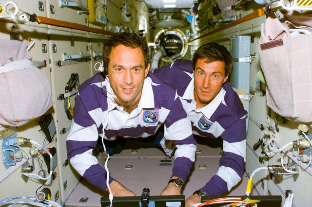 NASA image: Newman and Krikalev in the FGB/Zarya module