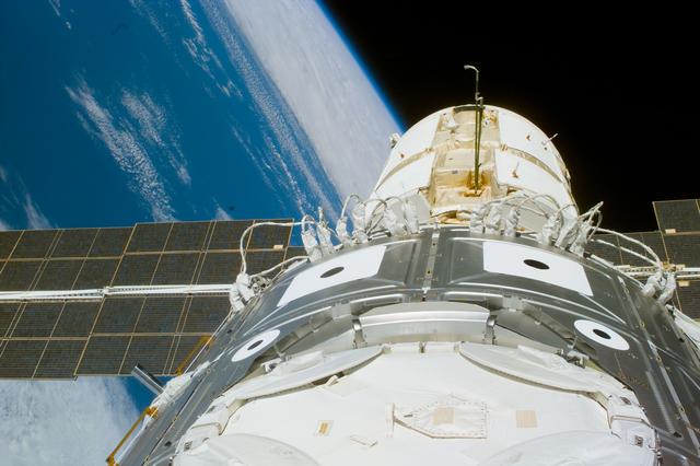 NASA image: View of the ISS stack in the Endeavour's payload bay