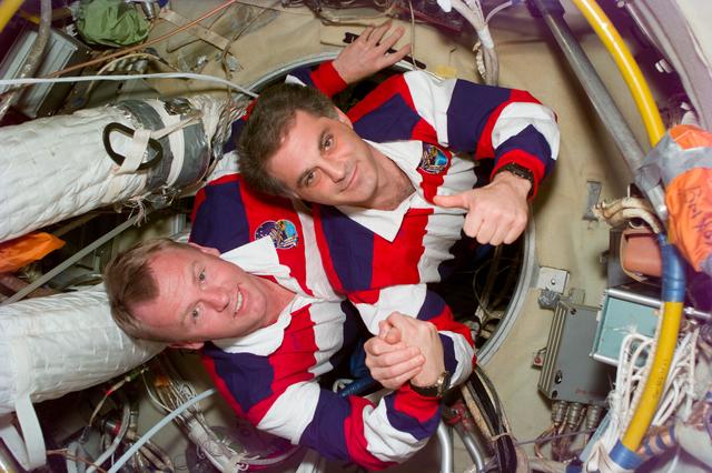 NASA image: MS Wolf instructs MS Thomas in the operation of Cocult