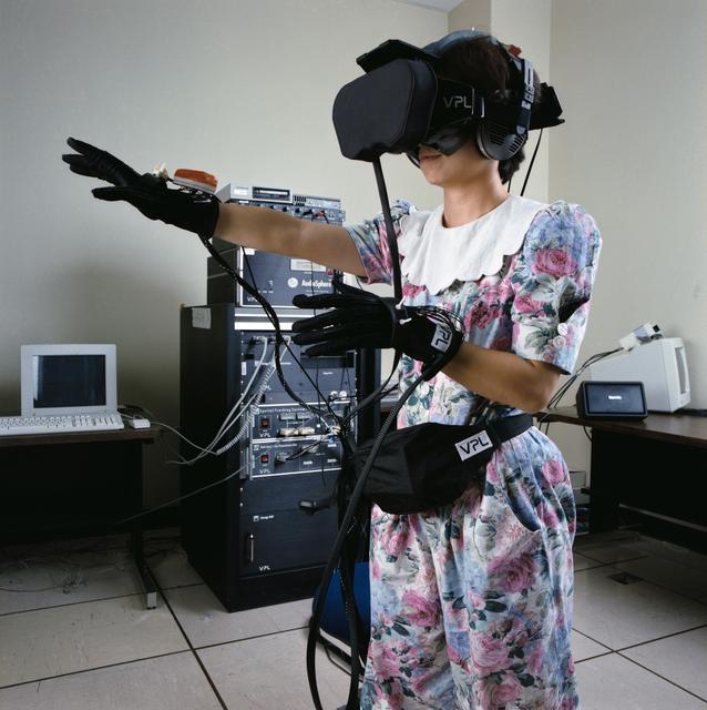 NASA image: NASA employee utilizes Virtual Reality (VR) equipment