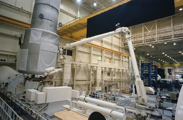 NASA image: STS-61 crewmembers training with the Remote Manipulator System