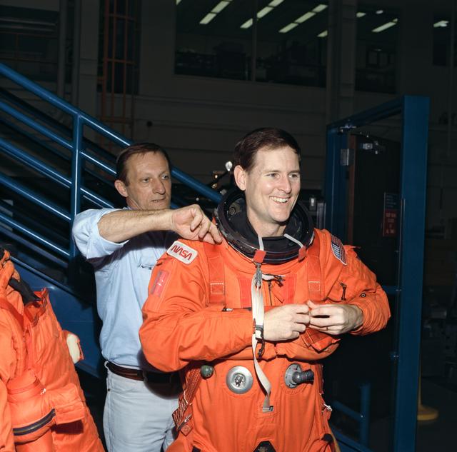 NASA image: STS-60 crew during egress training