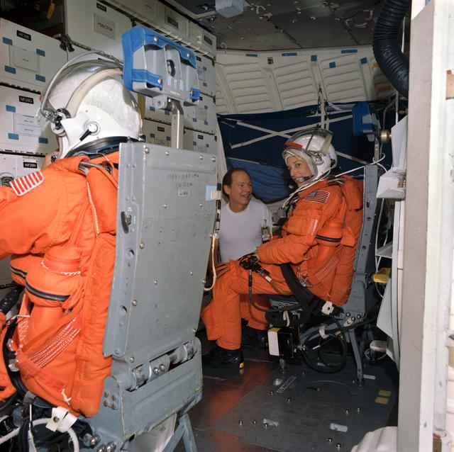 NASA image: STS-60 crew during egress training