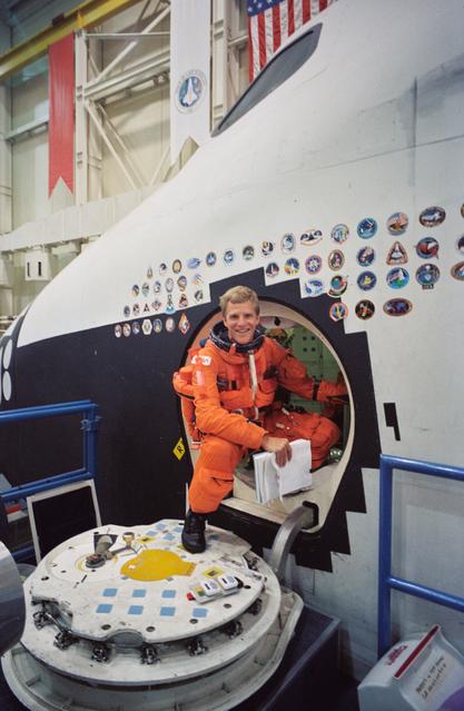 NASA image: Astronaut Scott Parazynski in hatch of CCT during training