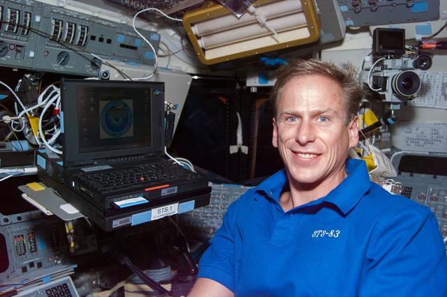 NASA image: MS Gernhardt on aft flight deck with PGSC