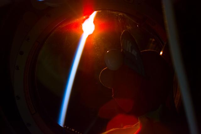 NASA image: Sunrise as seen from the Spacehab module
