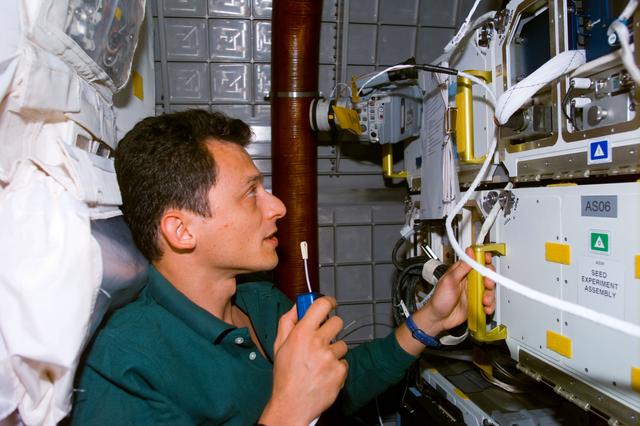 NASA image: MEPS - Duque with microphone in Spacehab