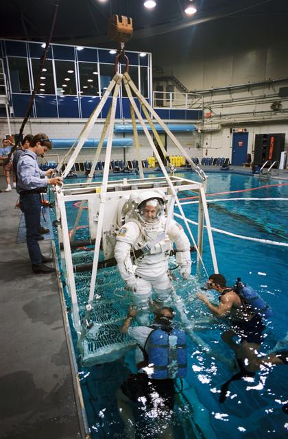 NASA image: Astronauts Michael Anderson and Stephen Robinson during WETF training