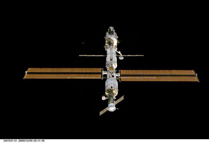 View of the International Space Station (ISS) following undocking at 1:13 p.m.  (CST),December 9,2000 during the STS-97 flight.