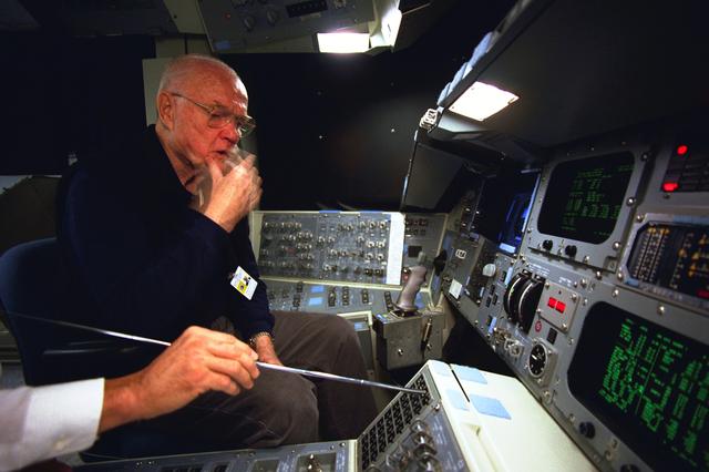 NASA image: Senator John Glenn training in Single Systems Trainer