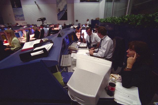 NASA image: Photos taken in MCC during the launch of STS-95