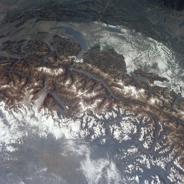 NASA image: Snow covered Alps of France, Italy, and Switzerland