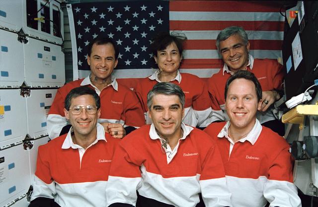 NASA image: Onboard portrait of the STS-59 crew