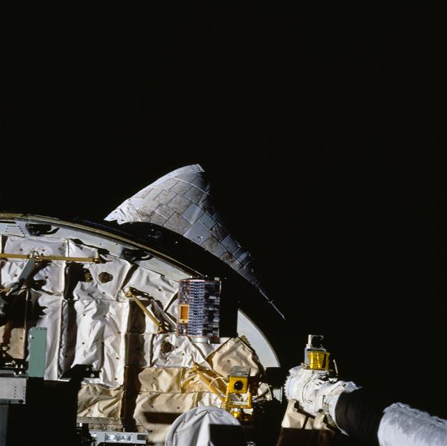 NASA image: BREMSAT satellite launched from STS-60 Discovery cargo bay