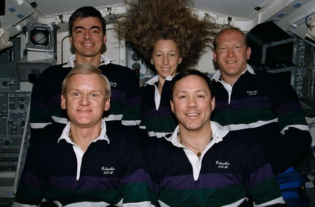 NASA image: STS-62 onboard crew portrait