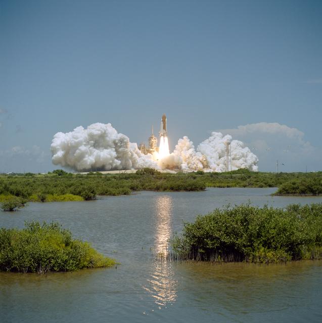 NASA image: STS-65 Columbia, OV-102, rises above KSC LC Pad 39A during liftoff