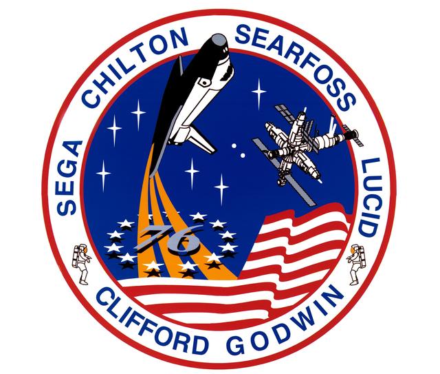 NASA image: STS-76 Atlantis, Orbiter Vehicle (OV) 104, crew insignia
