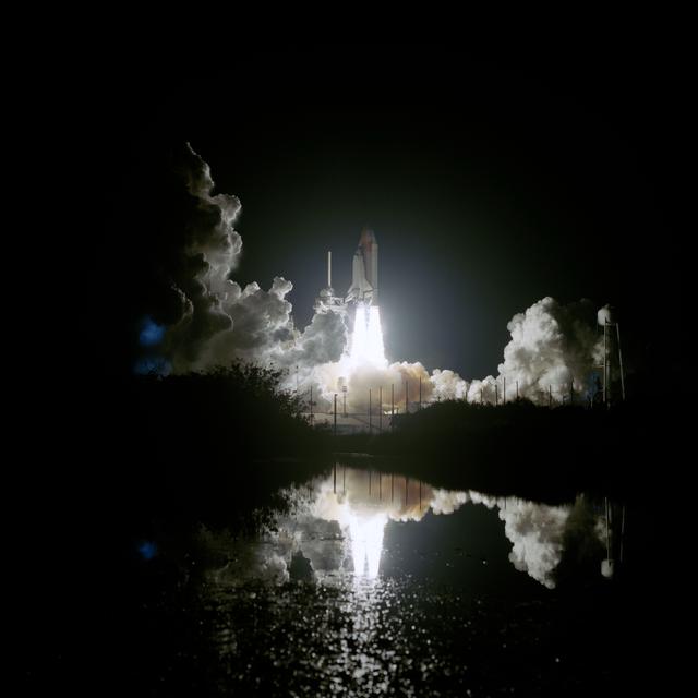 NASA image: STS-76 Atlantis, OV (Orbiter Vehicle) 104, lifts off from KSC Pad 39B