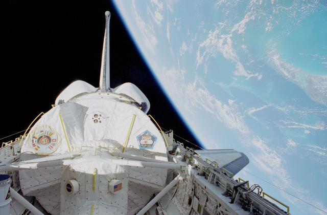 NASA image: Payload bay and earth