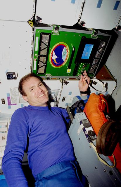 ASTRO-PGBA - Cmdr Halsell with middeck experiment