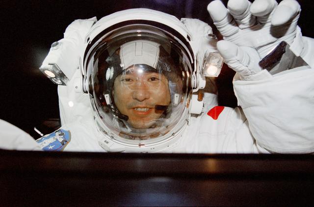 NASA image: Scott and Doi conduct second EVA activities.