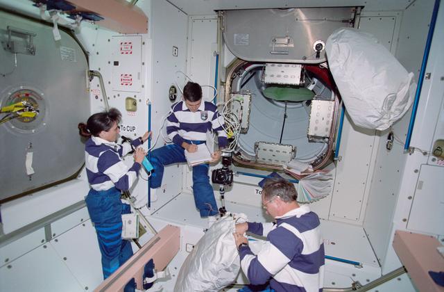 NASA image: View of the STS-88 crew in the Node 1/Unity module