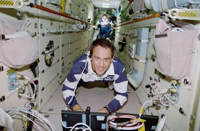 NASA image: View of the STS-88 crew in the FGB/Zarya module