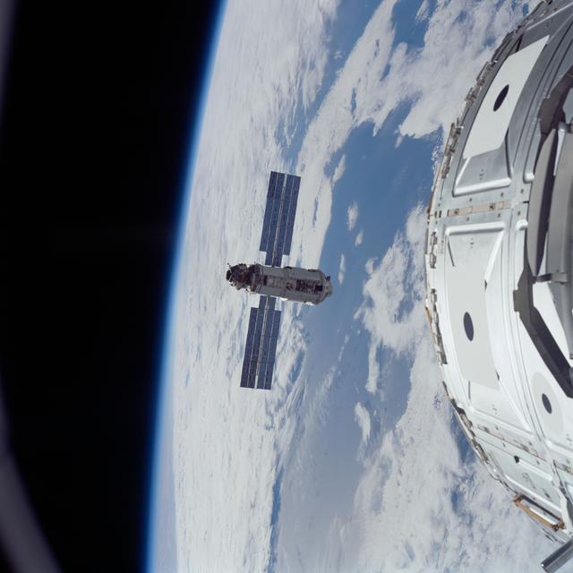 NASA image: FGB on the horizon prior to capture