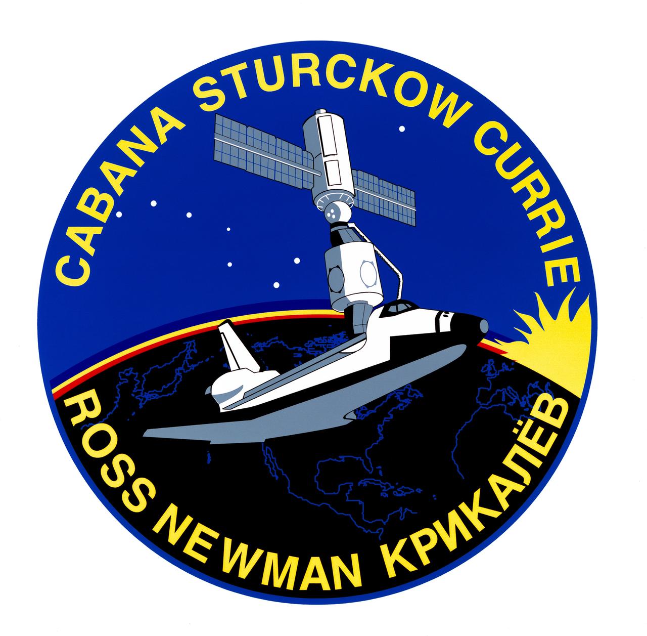 STS088-S-001 (September 1998) --- Designed by the crew members, this STS-88 patch commemorates the first assembly flight to carry United States-built hardware for constructing the International Space Station (ISS). This flight's primary task is to assemble the cornerstone of the space station: the Node with the Functional Cargo Block (FGB). The rising sun symbolizes the dawning of a new era of international cooperation in space and the beginning of a new program: the International Space Station. The Earth scene outlines the countries of the Station Partners: the United States, Russia, those of the European Space Agency (ESA), Japan, and Canada. Along with the Pressurized Mating Adapters (PMA) and the Functional Cargo Block, the Node is shown in the final mated configuration while berthed to the space shuttle during the STS-88/2A mission. The Big Dipper Constellation points the way to the North Star, a guiding light for pioneers and explorers for generations. In the words of the crew, "These stars symbolize the efforts of everyone, including all the countries involved in the design and construction of the International Space Station, guiding us into the future."    The NASA insignia design for space shuttle flights is reserved for use by the astronauts and for other official use as the NASA Administrator may authorize. Public availability has been approved only in the forms of illustrations by the various news media. When and if there is any change in this policy, which is not anticipated, the change will be publicly announced. Photo credit: NASA